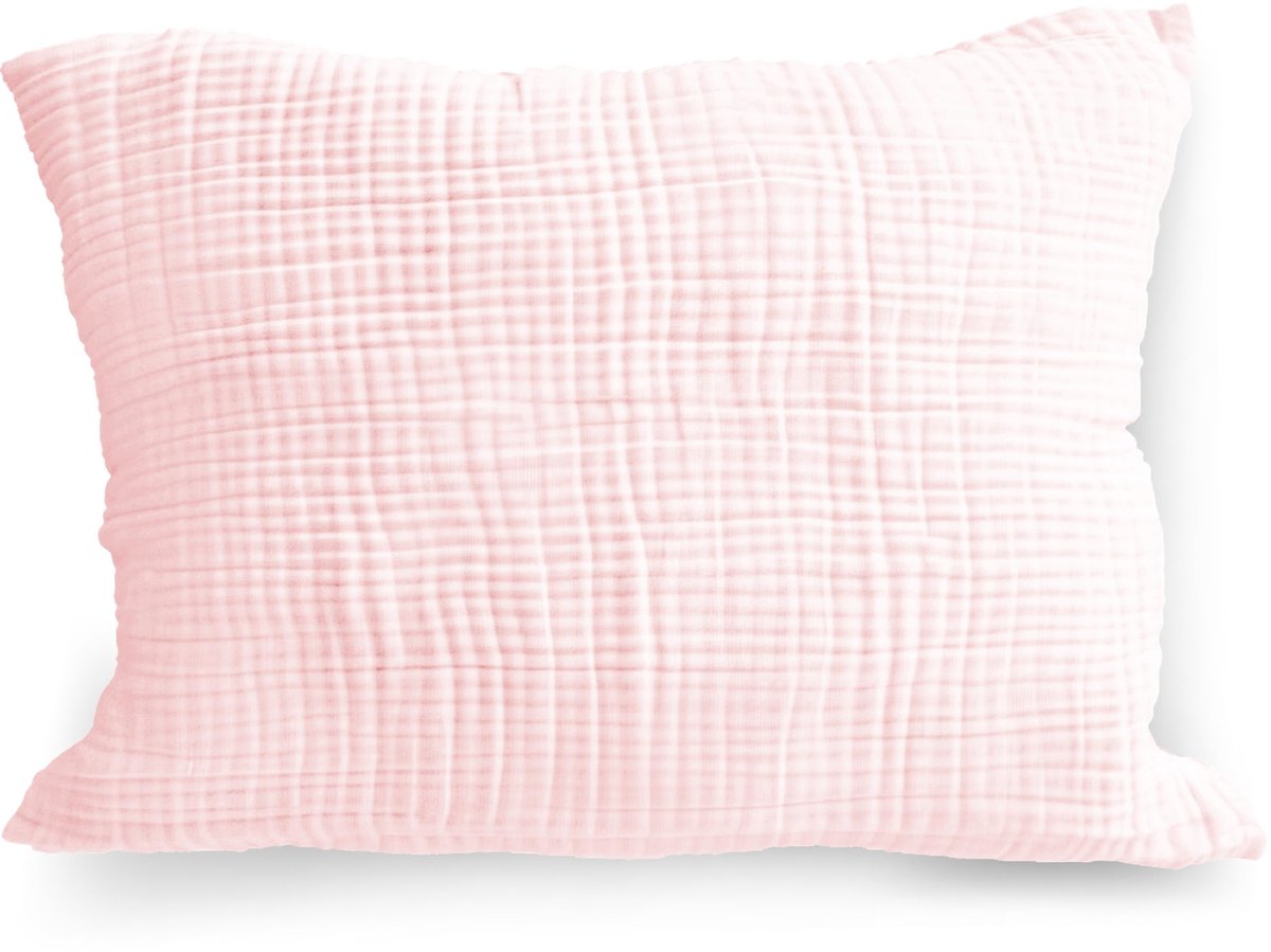 Bio-katoenen Musselin Kussenbezug 30 x 45 cm in Baby Pink