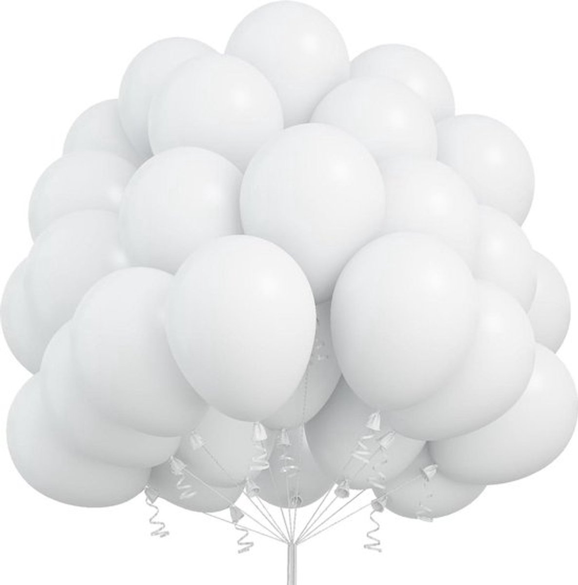 Witte ballonnen set van 50 stuks 30 cm - feestballonnen voor verjaardag bruidsdouche - afstuderen verloving babyshower. ballonnenpomp