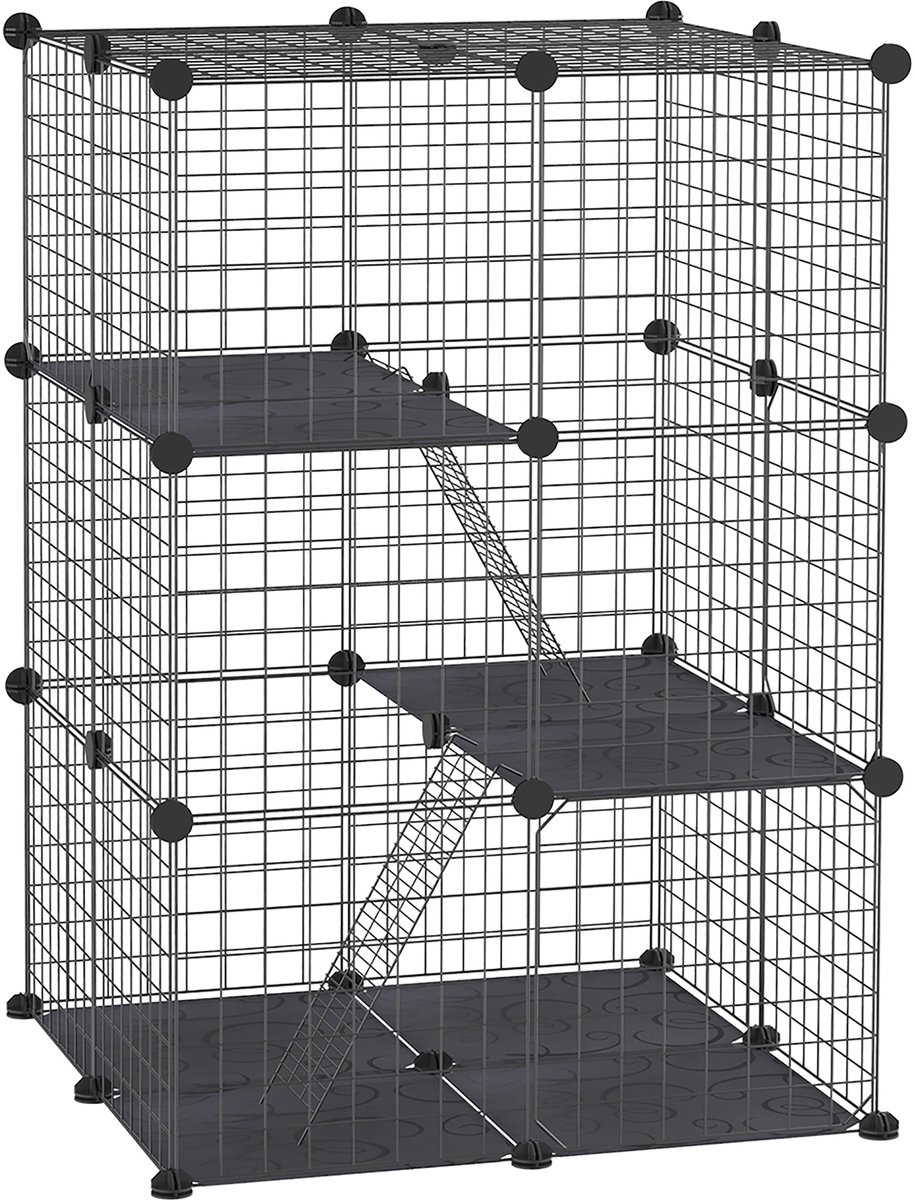 Huisdieren kooi - DIY Huisdieren kooi - 39 stuks ijzeren net - zwart