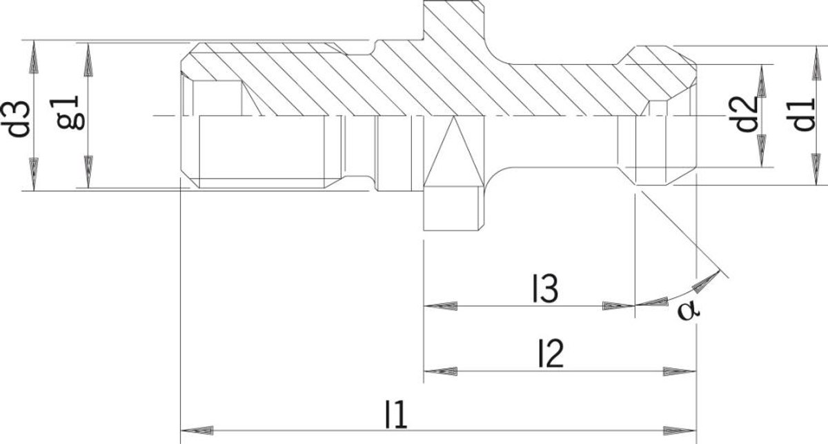 Aantrekbout JISB6339 BT40 45grad. inwendige koeling HAIMER