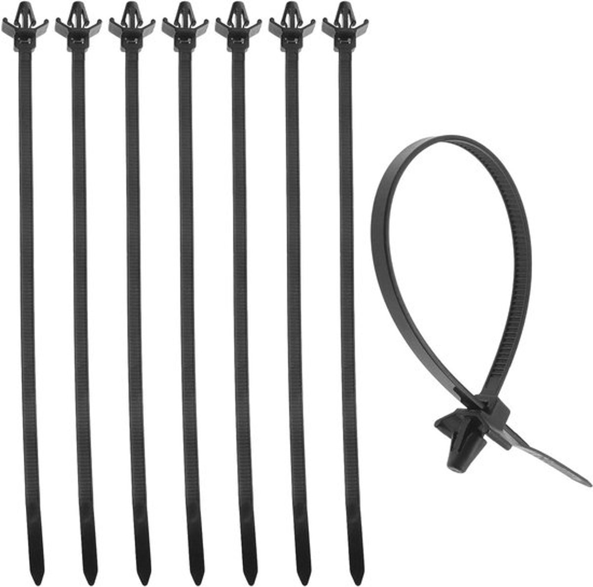 Kabelbinders - Nylon - Zwart - Push Mount - Chassis - Homehold Bouwindustrie - Elektronische Industrie - Kabel Draad - Geschikt voor Auto - 200x4.8mm - 100 stks - Fit Gat Diameter 4mm-6mm