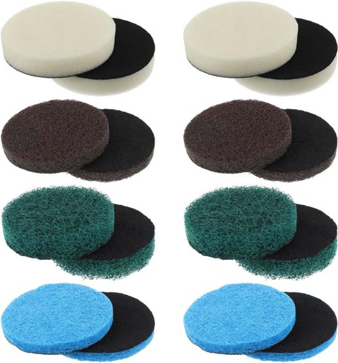 Elektrische reinigingsborstelpads - Set van 16 - Schuimpads, keukenmatten, performance-pads, microvezelpads - Geschikt voor Bosch Huis/Tuin 6033