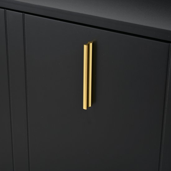 COVREO Schoenenkast 80 x 23,5 x 123,5 cm zwart MDF, 3 klappen, voor hal — afbeelding 5