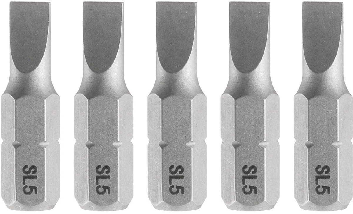 5-delige Schlitz Schroevendraaierset met Magnetische Bits 25mm