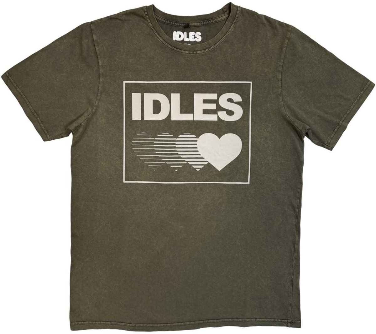 Idles - Gradient Heart Heren Tshirt - XL - Groen