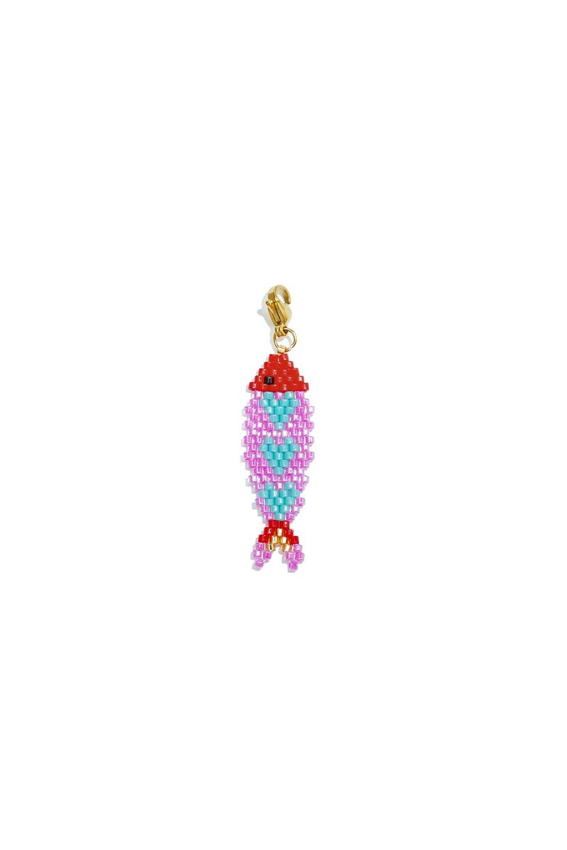 Lilli June - Vis Hanger - Glas & Stainless Steel - - Rozerood