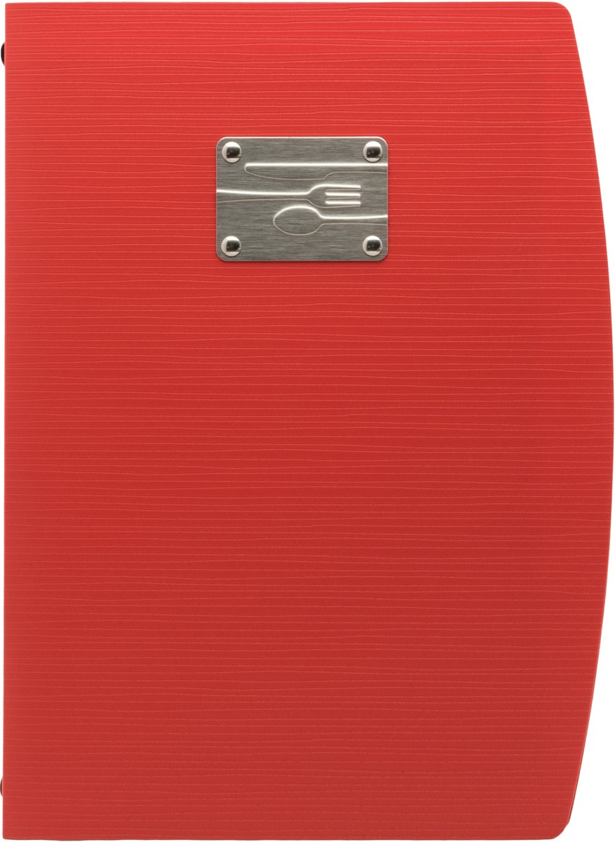 Securit® Menukaart | Menukaart map A4 Rio bestekmotief - rood