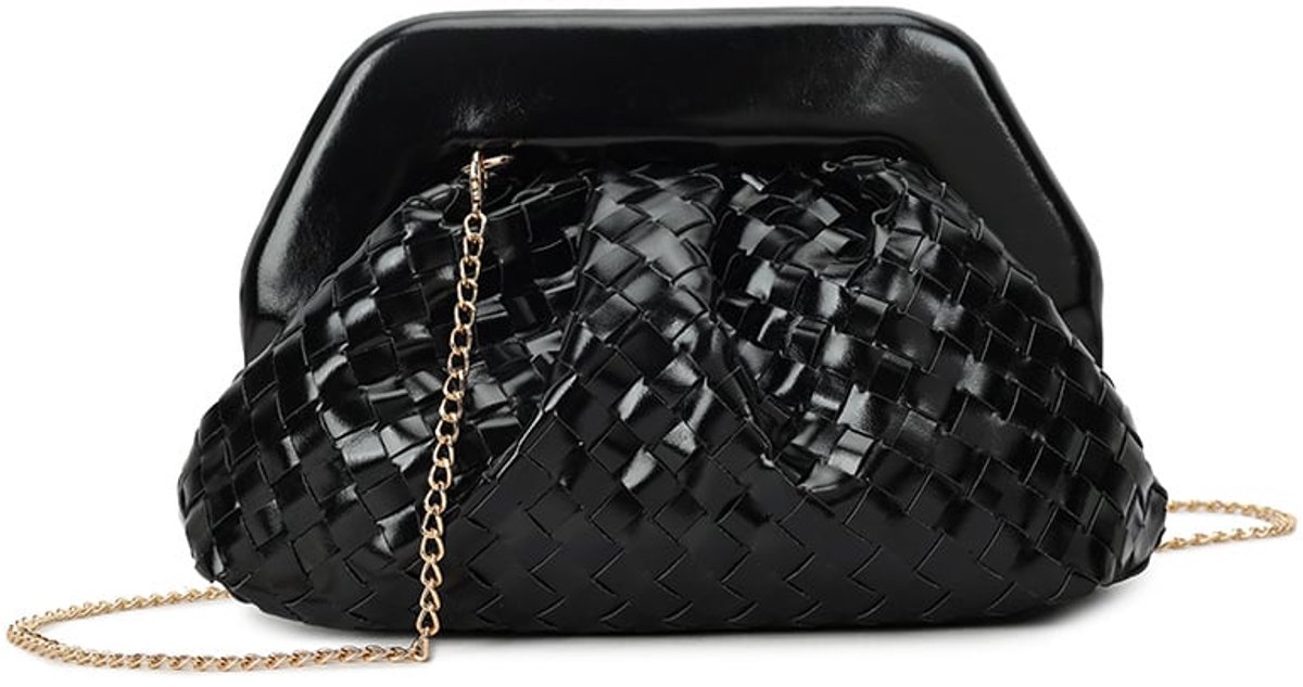 Giuliano kunstlederen gevlochten clutch Philine - Dames - Zwart