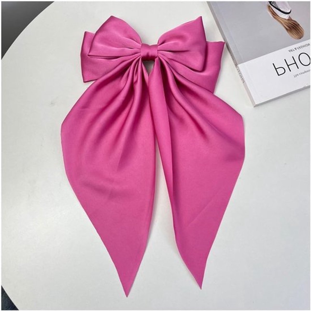 Elegante Grote Strik Haarspelden van Zacht Satijn voor Feestjes en Bruiloften - Haaraccessoires voor Vrouwen en Meisjes in Lotusroze