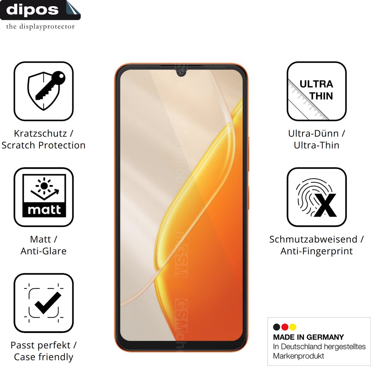 dipos – 4x Matte Beschermfolie geschikt voor Itel A200+ | Krasbestendige & antireflecterende Screenprotector Ultra-Thin