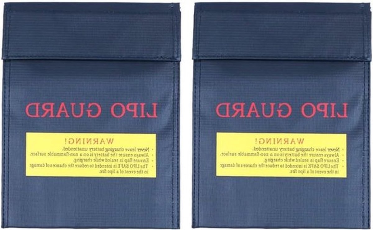 - Veilige Brandwerende Beschermhuls Tas - Opladen Opslag - Zwart - Geschikt voor 2 stuks 7 x 9 inch - Explosiebestendig - Veiligheidstzakje - Geschikt voor Merk - Kleur of Model
