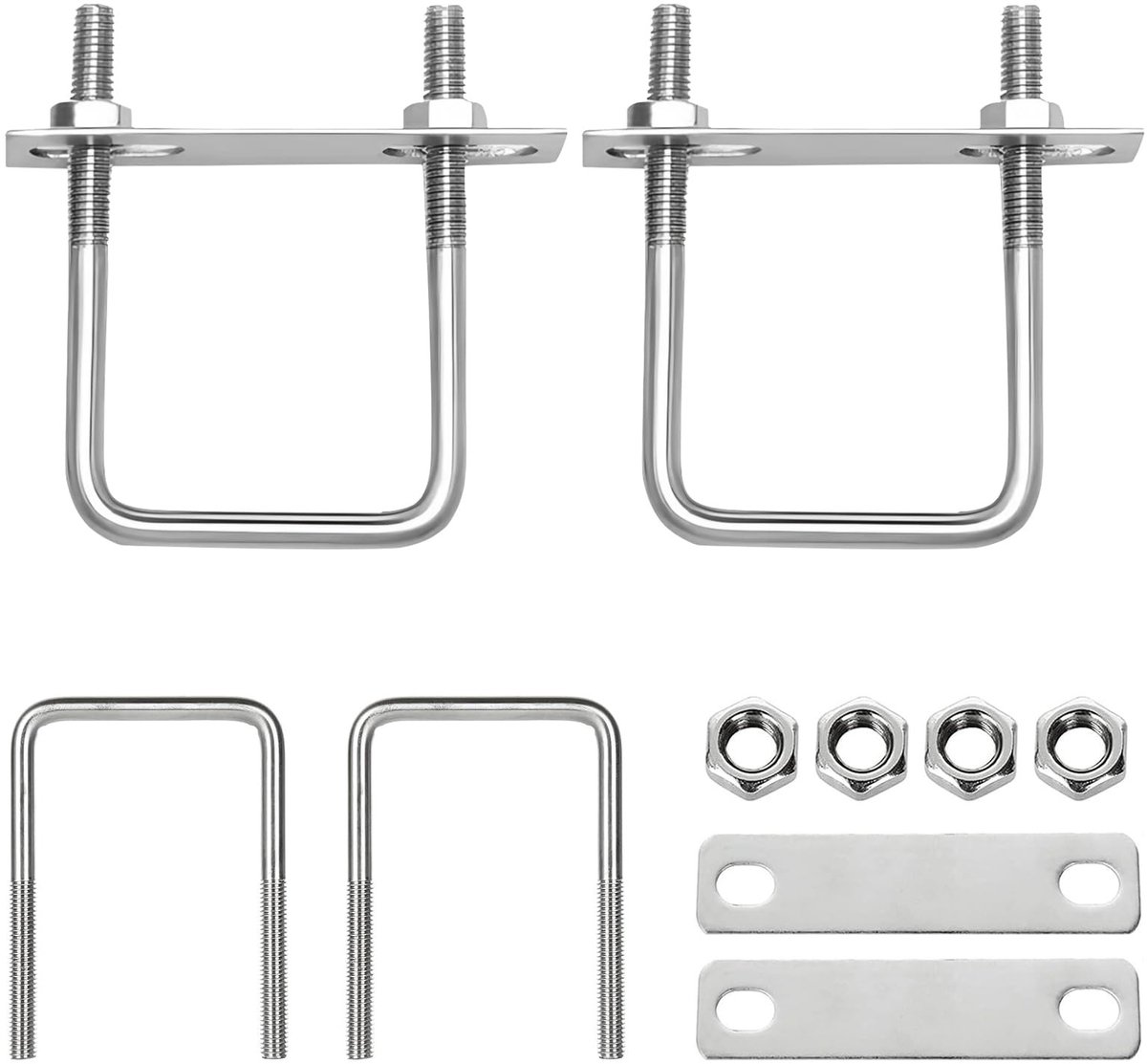 Solidchoice - RVS U-Beugel met Schroeven voor Buisbevestiging 80x150mm