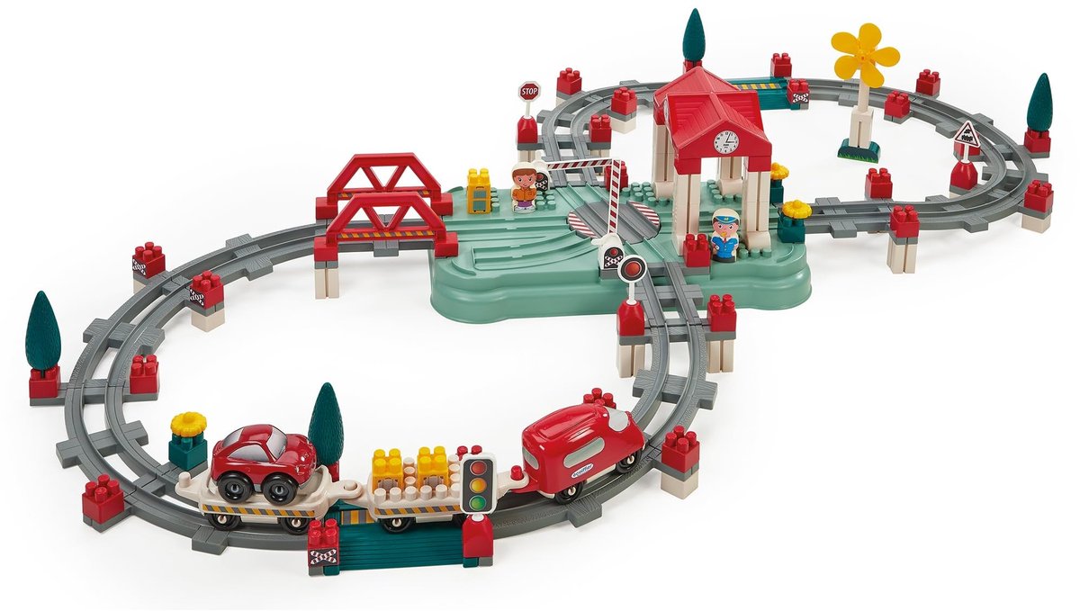 Solidchoice - Grote Trein Speelset met Opslagvat voor Kinderen vanaf 18 Maanden