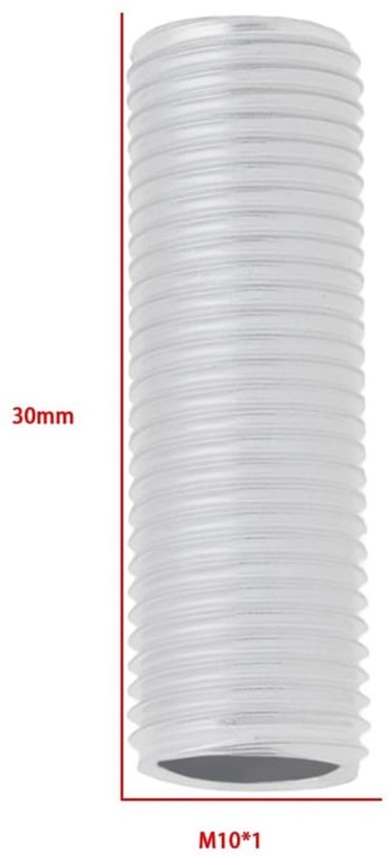 6 Stuks Schroefdraad Verlengstang met 12 Moeren M10x1 30mm