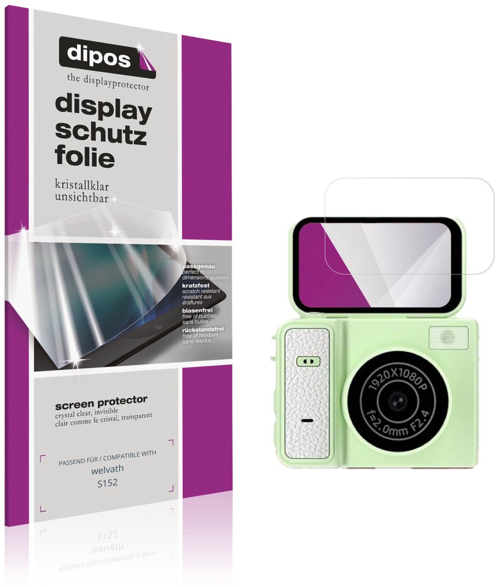 dipos – 4x Beschermfolie geschikt voor welvath S152 | Krasbestendige & heldere Screenprotector Ultra-Thin