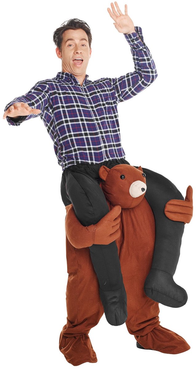 Knuffelbeer carry me kostuum voor volwassenen - Verkleedkleding - One Size