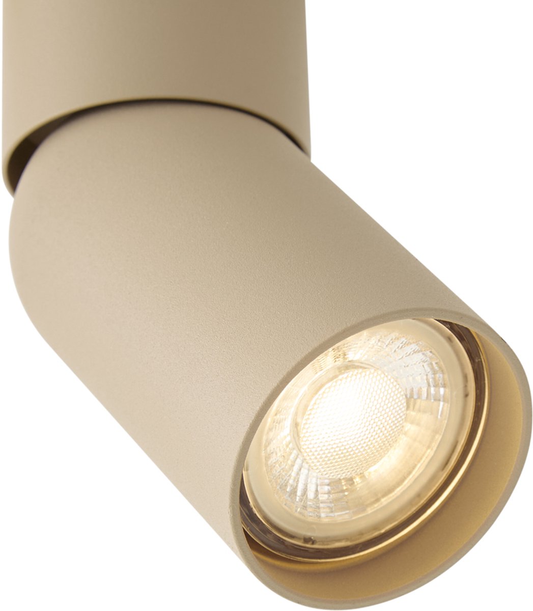 Qazqa verstelbare spot, opbouwspot, plafondspot - Falo - taupe , max. 10W, geschikt voor led, 10.8cm, rond, ideaal als woonkamer, keuken lamp