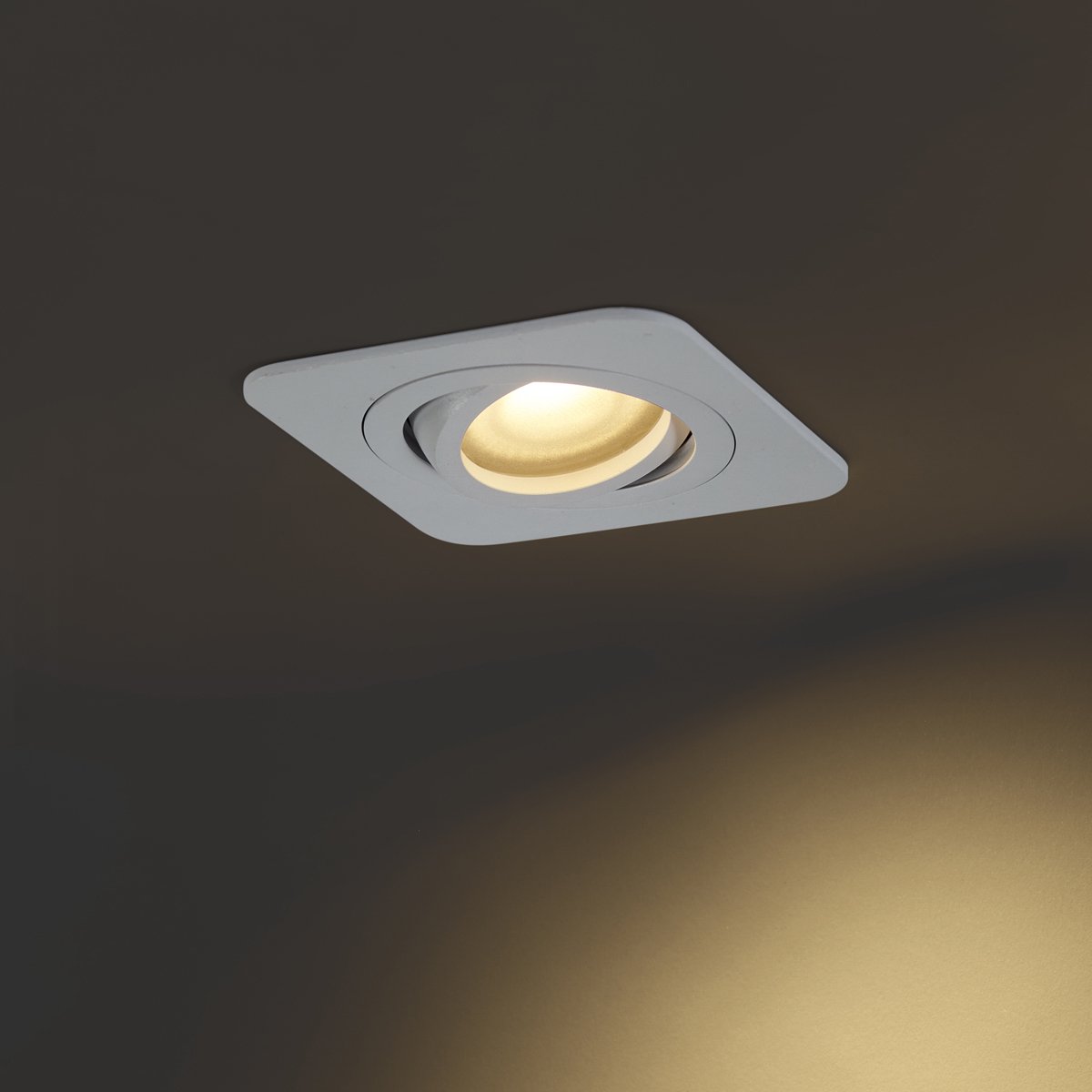 Qazqa inbouwspot, inbouwlamp - Alberto - wit , 9cm, vierkant, IP44, binnenverlichting, in set van 6.
