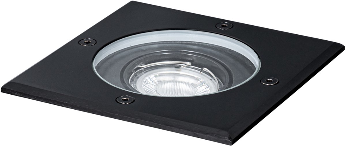 Qazqa moderne grondspot voor in de tuin - 107591 - zwart, max. 50W, geschikt voor led, 13cm, IP65, vierkant, in set van 4.