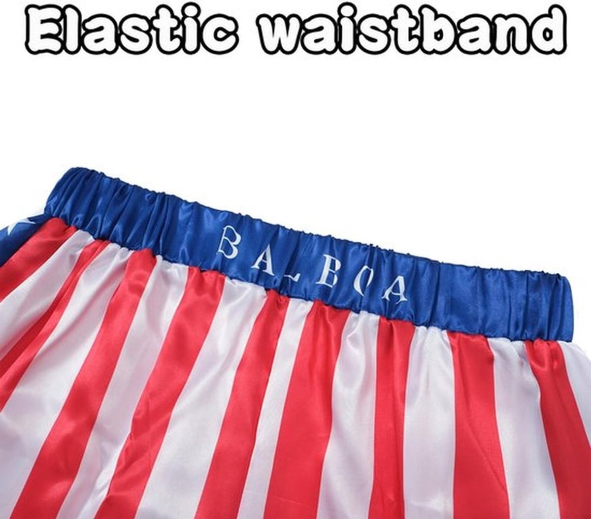 Bokshorts Amerikaanse Vlag - Satijnen Boxer Shorts - Rocky Balboa Kostuum - Halloween Kostuum - Bokstraining - Zacht en Comfortabel - Bokskostuum