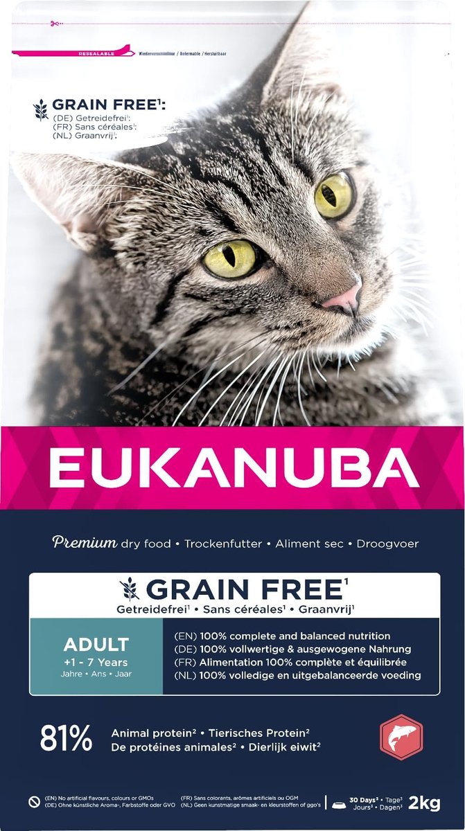 Solidchoice - Graanvrij Droogvoer met Zalm voor Volwassen Katten 2 kg