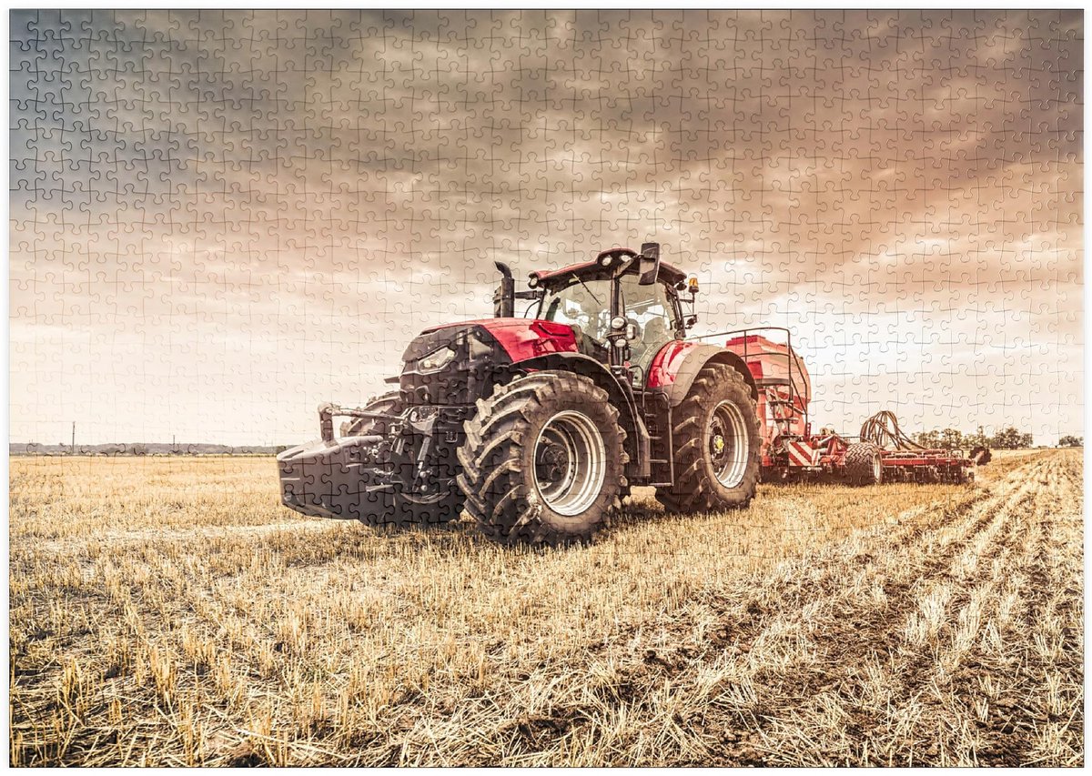 Solidchoice - Premium Puzzel met Modern Rode Tractor en 1000 Stukken