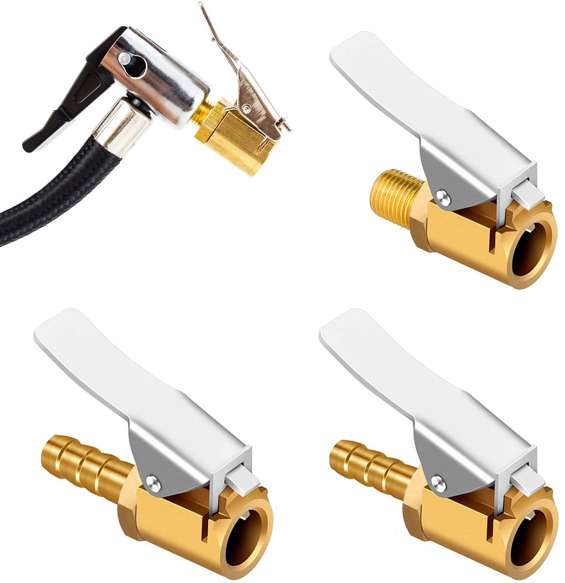 Solidchoice - Set van 3 Messing Ventiel Adapters voor Auto en Fiets