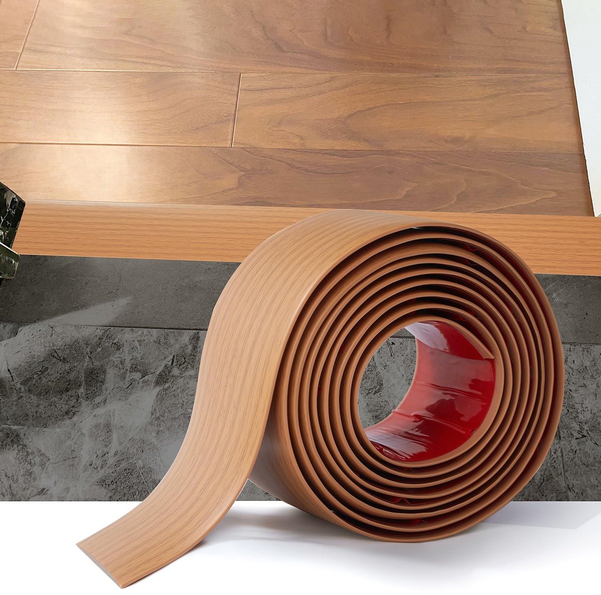 Solidchoice - 2M Zelfklevende PVC Vloerovergangstrip in Houtlook