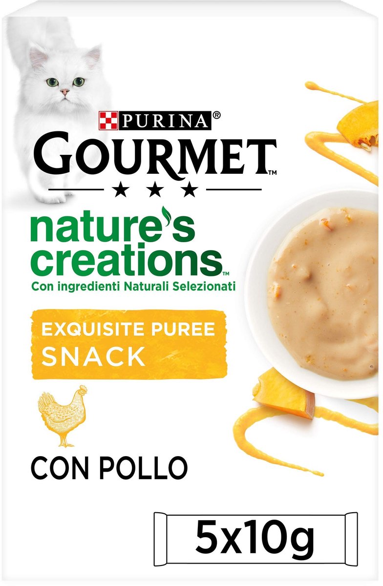 Solidchoice - Puree Snack voor Volwassen Katten met Kip en Pompoen 11 x 10 g