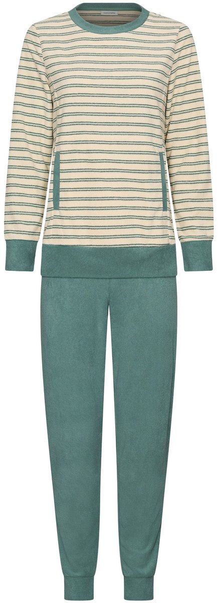 Pastunette - Nordic Leaf - Pyjama - Badstof - Creme/Groen - Maat 38