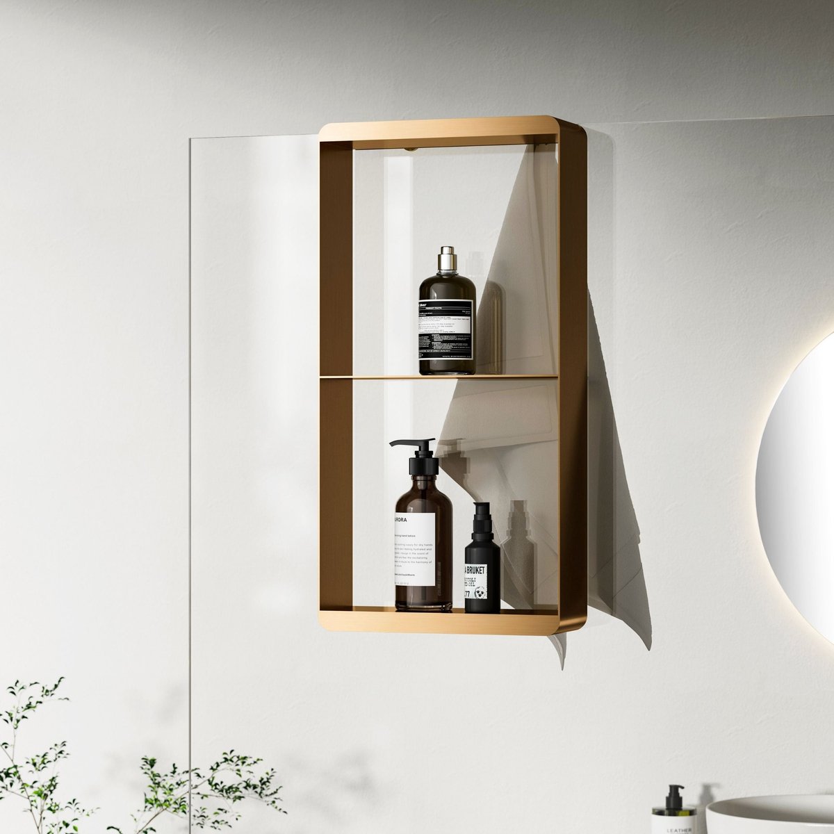 Hangend doucherek 50x25x9cm Sanitado Industry Soap in mat brons