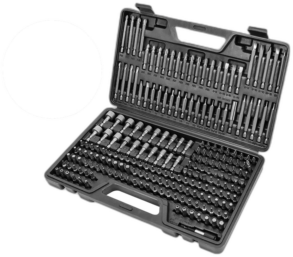 Mura Gereedschapset - Bitset - Schroefbits - Schroevendraaierset 208-Delige Set - 1/4 Inch Zeskant - Chroom-Vanadiumstaal