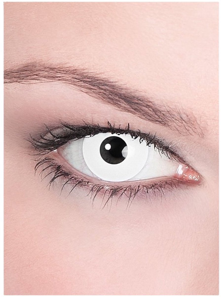 Witte contactlens met sterkte - Carnaval Fasching