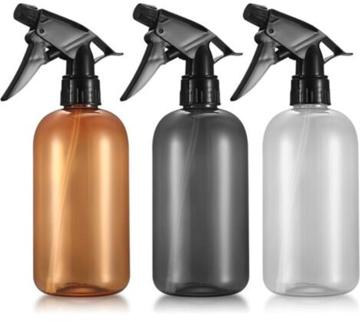 Drie lege spuitflessen van 500 ml, waterspuitflessen, herbruikbare plastic spuitflessen, geschikt voor schoonmaken, planten, tuinieren, haarverzorging en het spuiten van cosgeschikt voorica.