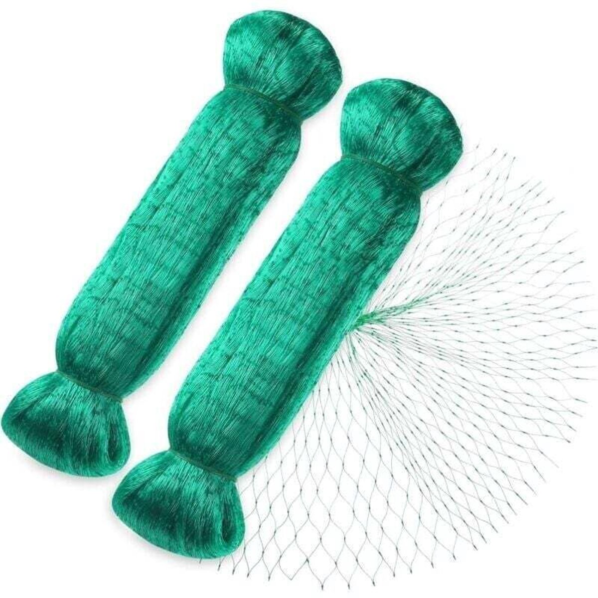 Vogelnet, set van 2, 4m/10m groen tuinvogelnet, plantenbeschermingsnet, beschermt planten, fruit, bloemen en groenten, maaswijdte 15mm.