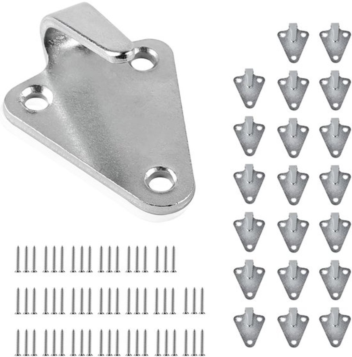 Bevestigingshaken 20 stuks - Haken voor dekzeilen/netten - Aanhangerhaken - Gietijzeren haken - 5,2 cm x 4,2 cm x 2,6 cm - Inclusief schroeven - Haak