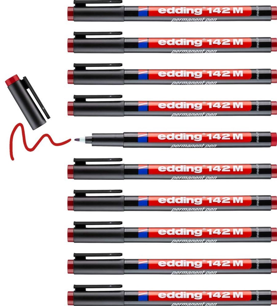 Solidchoice - Set van 10 Permanente Markers - Rood - 1 mm