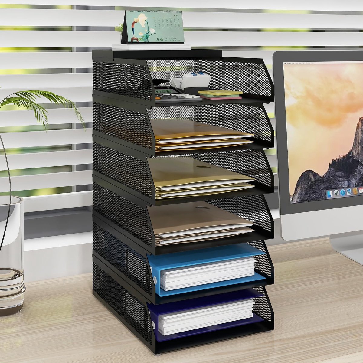 Solidchoice - 6-Laags Metalen Documentenbak voor Bureau