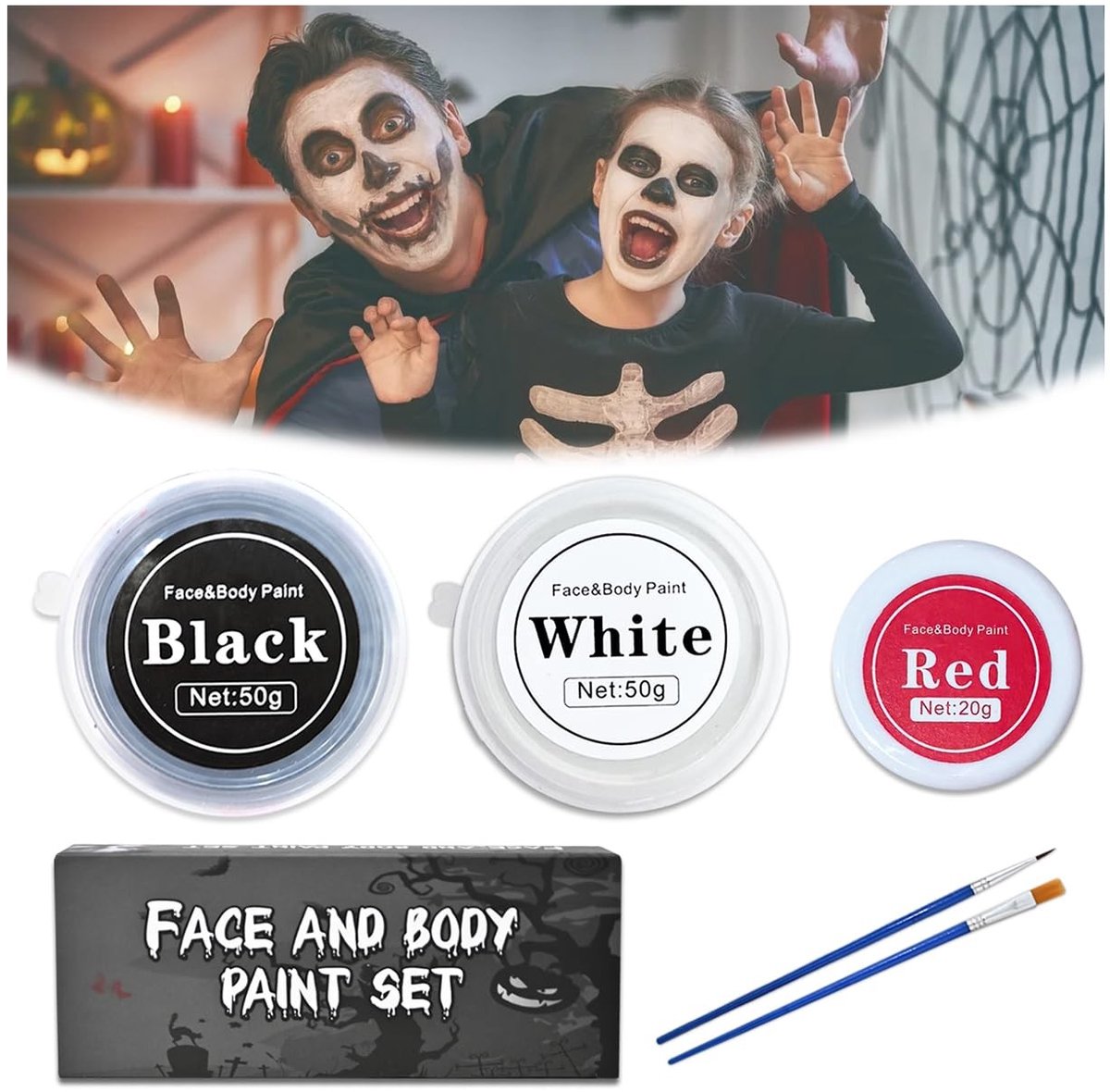 Solidchoice - Halloween Make-up Set met Verf en Borstel