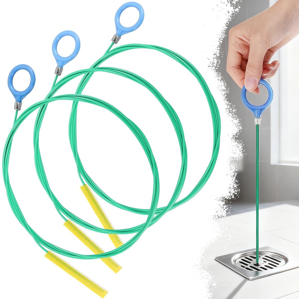 Solidchoice - Set van 3 Afvoerreinigingsspiralen van 90 cm