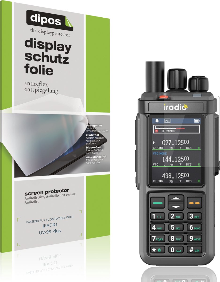 dipos – 4x Matte Beschermfolie geschikt voor IRADIO UV-98 Plus | Krasbestendige & antireflecterende Screenprotector Ultra-Thin