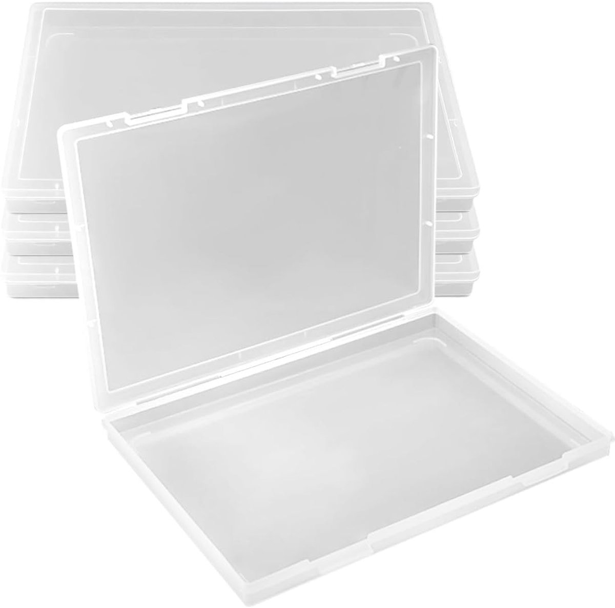 Draagbare A4 Archiefdoos - Transparant - 30,5 x 22,3 x 2,3 cm - Stevige Kunststof Dozen voor Documenten