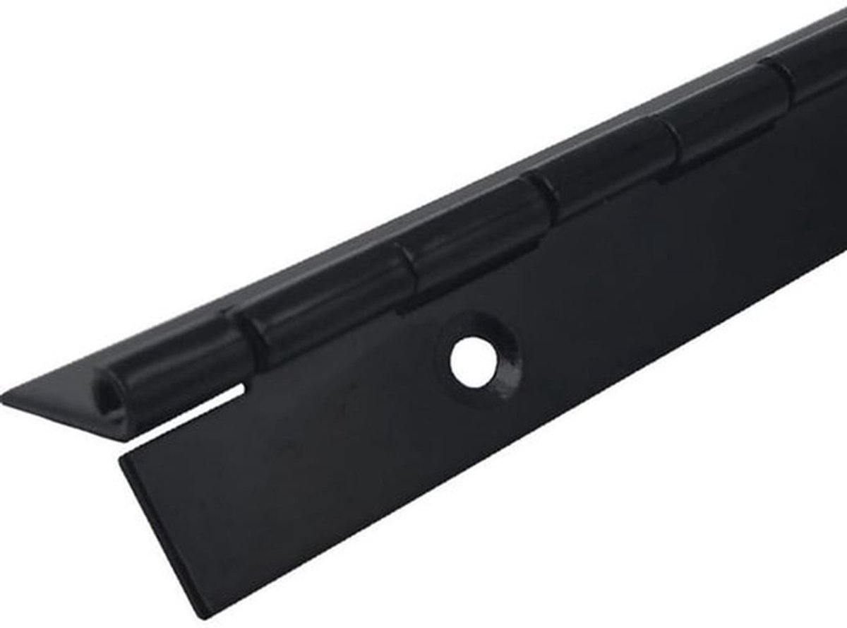 Pianoscharnier 250 x 30 mm - 2 Stuks - Matzwart - Robuust - Duurzaam - Eenvoudig te installeren - Meubelscharnier