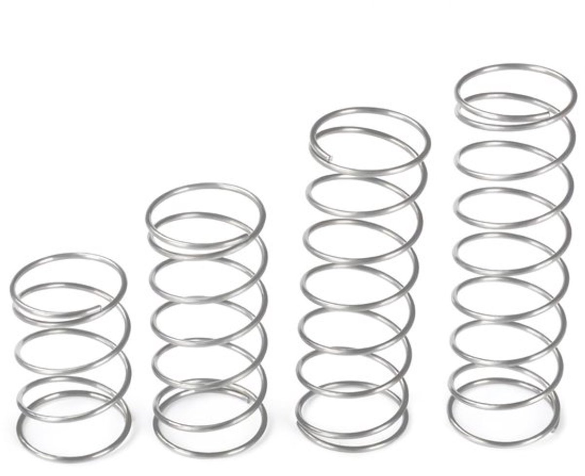 Set van 10 Mini Roestvrijstalen Compressieveren 1 x 5 x 20 mm