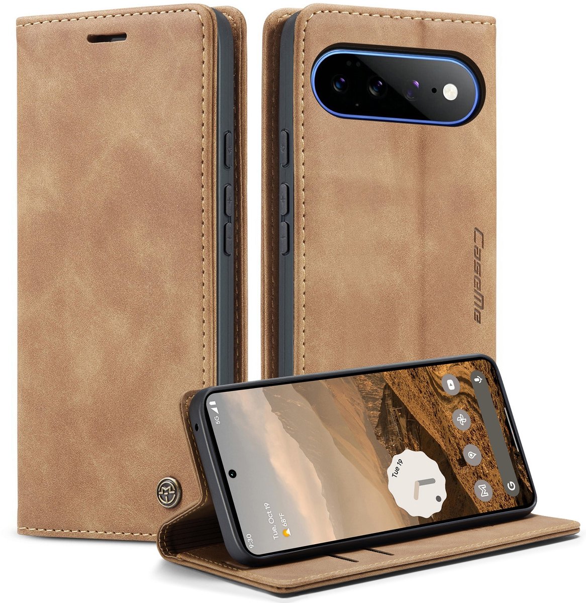 CaseMe Hoesje - Geschikt voor Google Pixel 11 Pro XL Hoesje - CaseMe 013 Book Case - Bruin