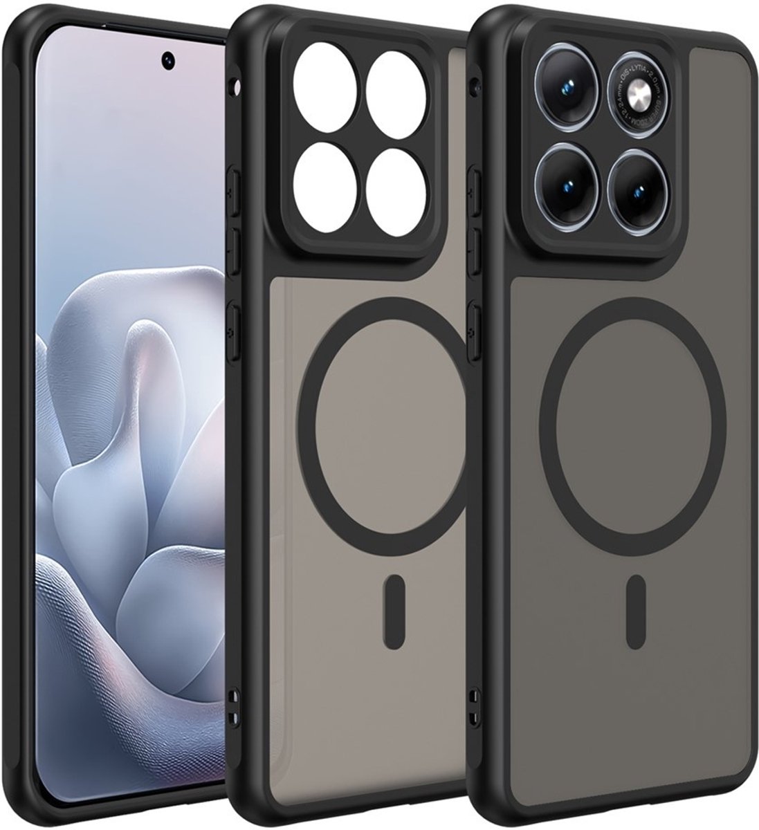 Coverup Hoesje - Geschikt voor Motorola Edge 70 Fusion Hoesje - Coverup Mat Transparante Back Cover met Camera Cover - MagSafe Compatible - Zwart