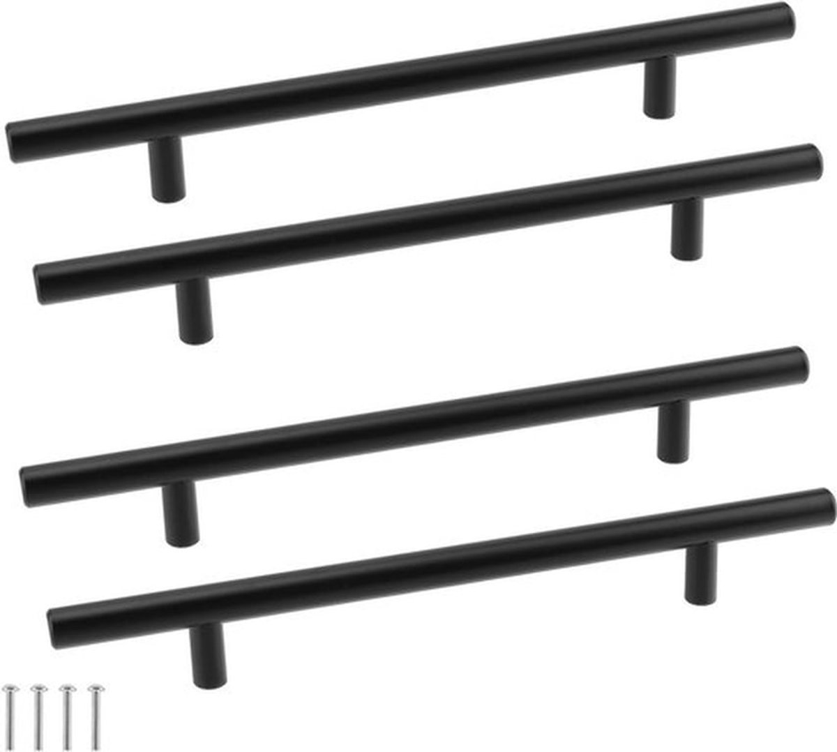 Matte Zwarte Keukenhandgrepen Set van 26, RVS T-Bar Handgrepen voor Kasten en Laden, 160mm Gatafstand