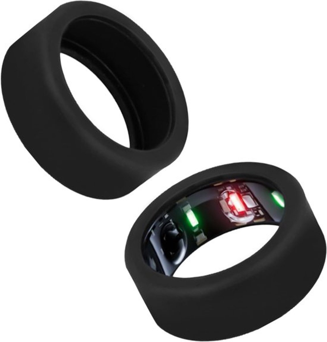 2 stuks siliconen hoesjes - Flexibele zwarte hoesjes - Oura Ring Gen 3 beschermhoes - Geschikt voor maat M (11/12/13)