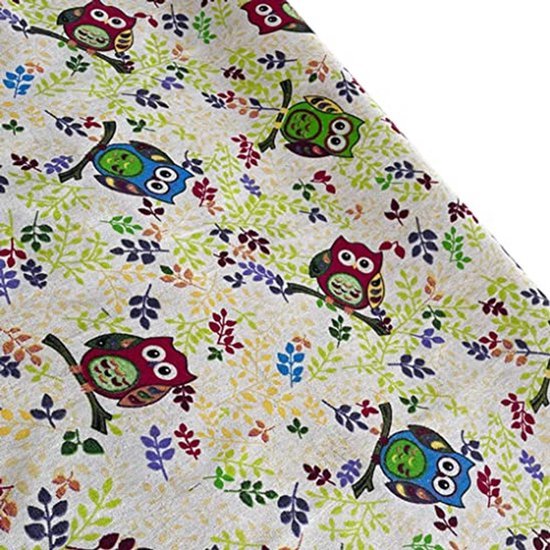 Katoenen Stof met Uil Print voor Naaien en Quilten - 150 cm Breed voor Doe-Het-Zelf Decoratie — afbeelding 4