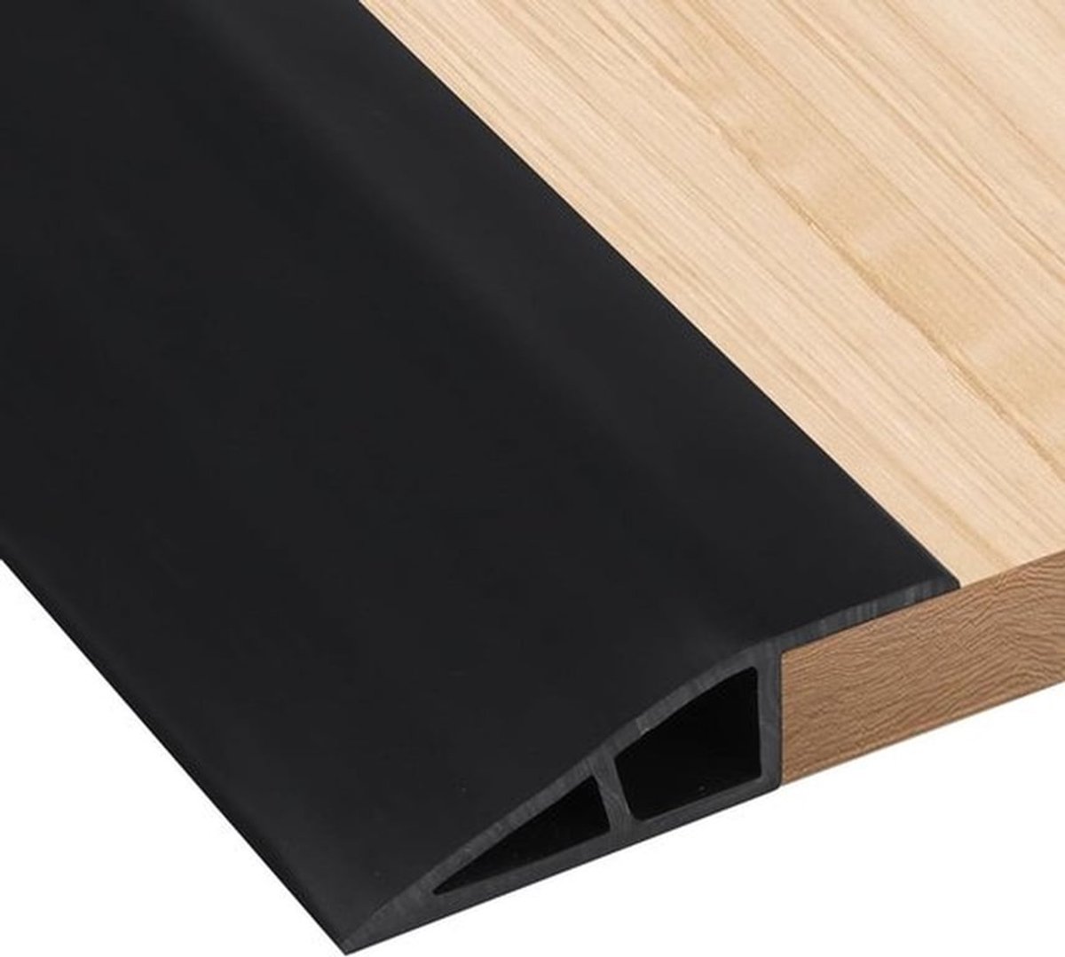 Deurdrempel zelfklevend zwart 10-15 mm PVC overgangsstrips vloer drempelband (2 meter)